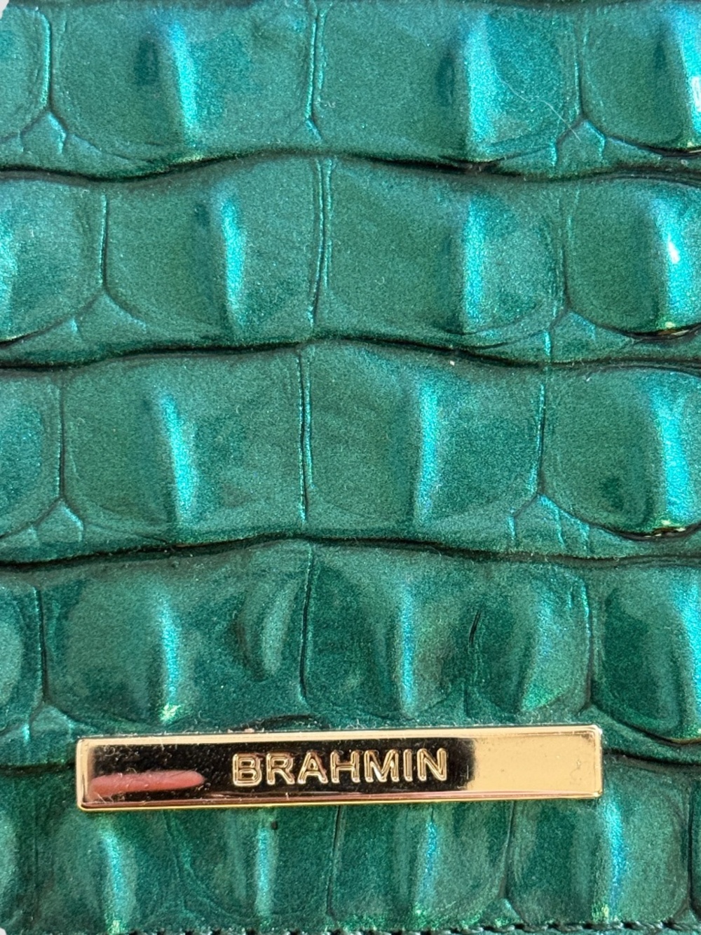 Brahmin Purse / Minuette Mystic Green Melbourne new with tags iridescent leather - Picture 11 of 11